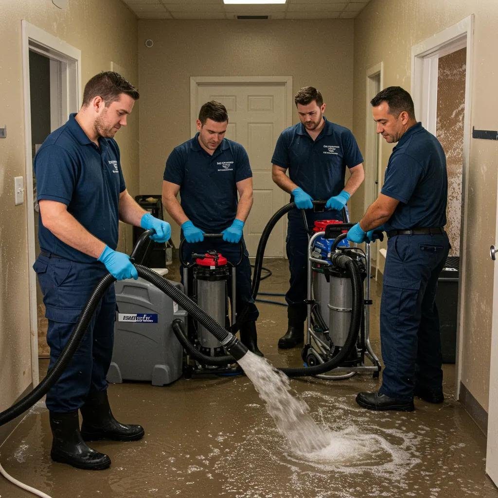 Water damage restoration team at work in Brooklyn